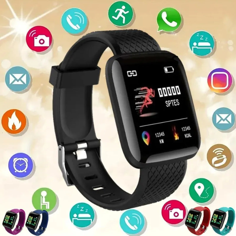 Multifuncional relógio inteligente para homens mulheres crianças mensagem lembrar controle de música esporte passo calorias d13 smartwatch despertador 116plus